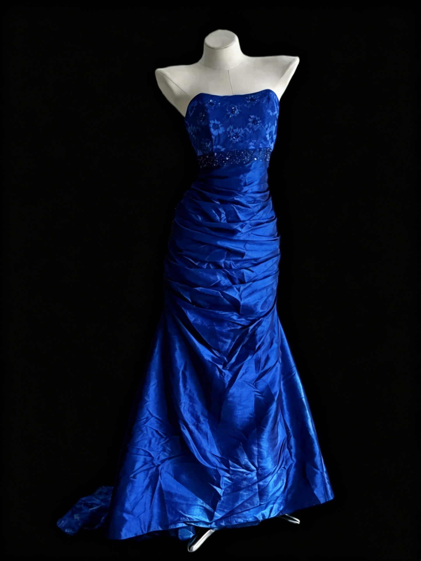 Robe de bal bustier violette en satin avec appliques, robe de soirée formelle J9413