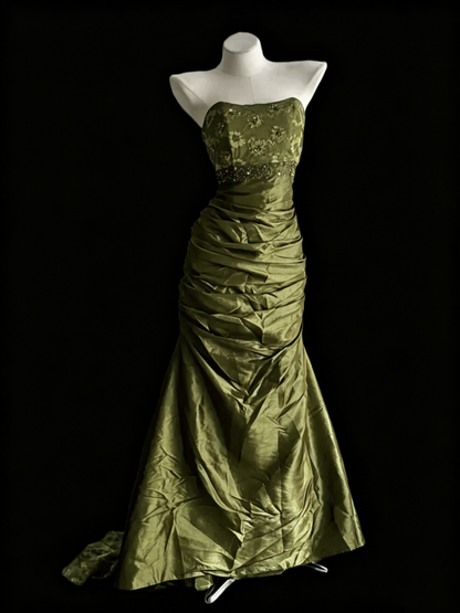 Robe de bal bustier violette en satin avec appliques, robe de soirée formelle J9413
