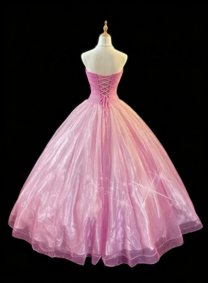 Robe de bal bustier violette en satin avec appliques, robe de soirée formelle J9413