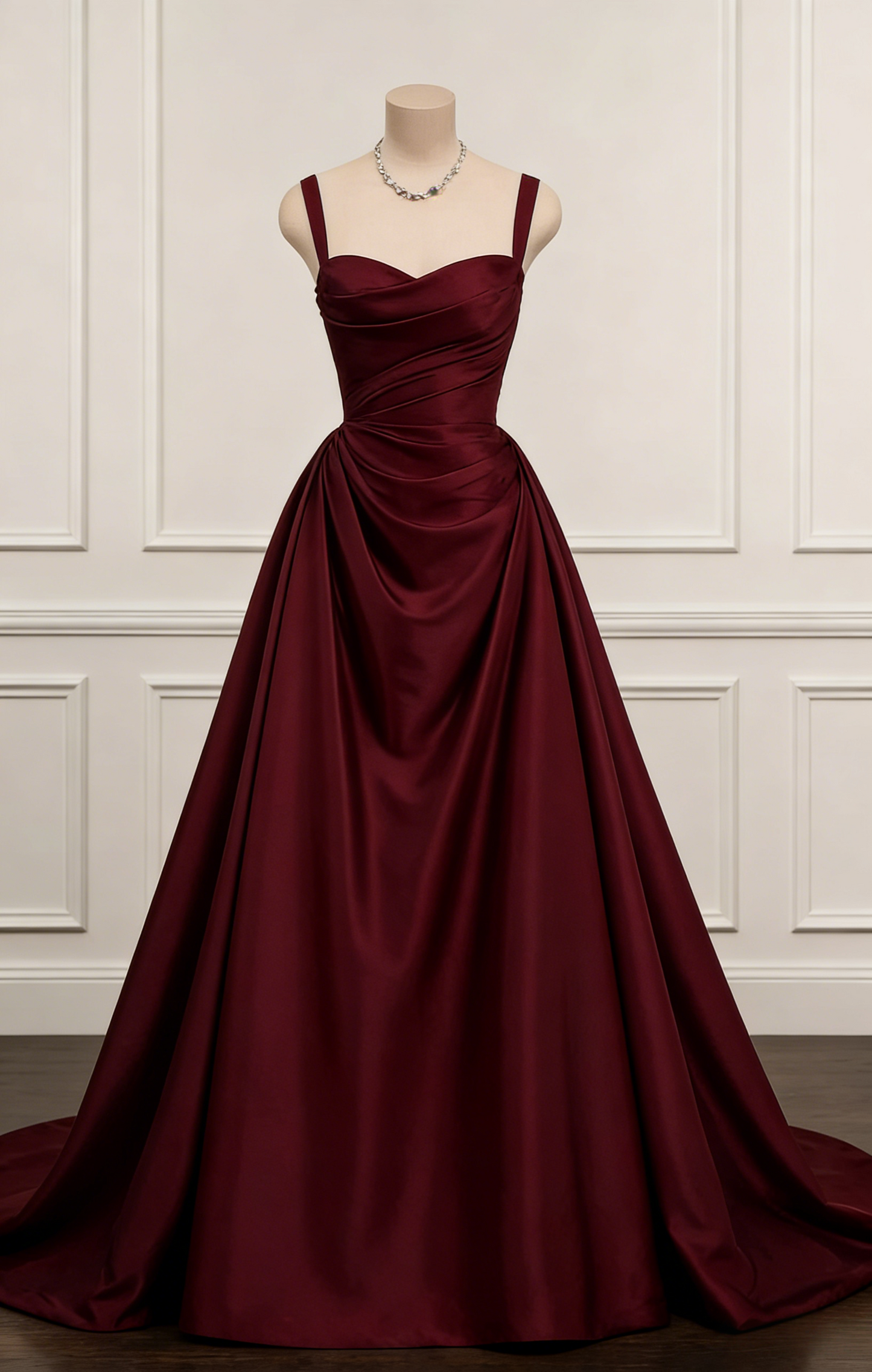 Navy Blue A Line Satin Prom Dress Formal Evening Dress J9871
