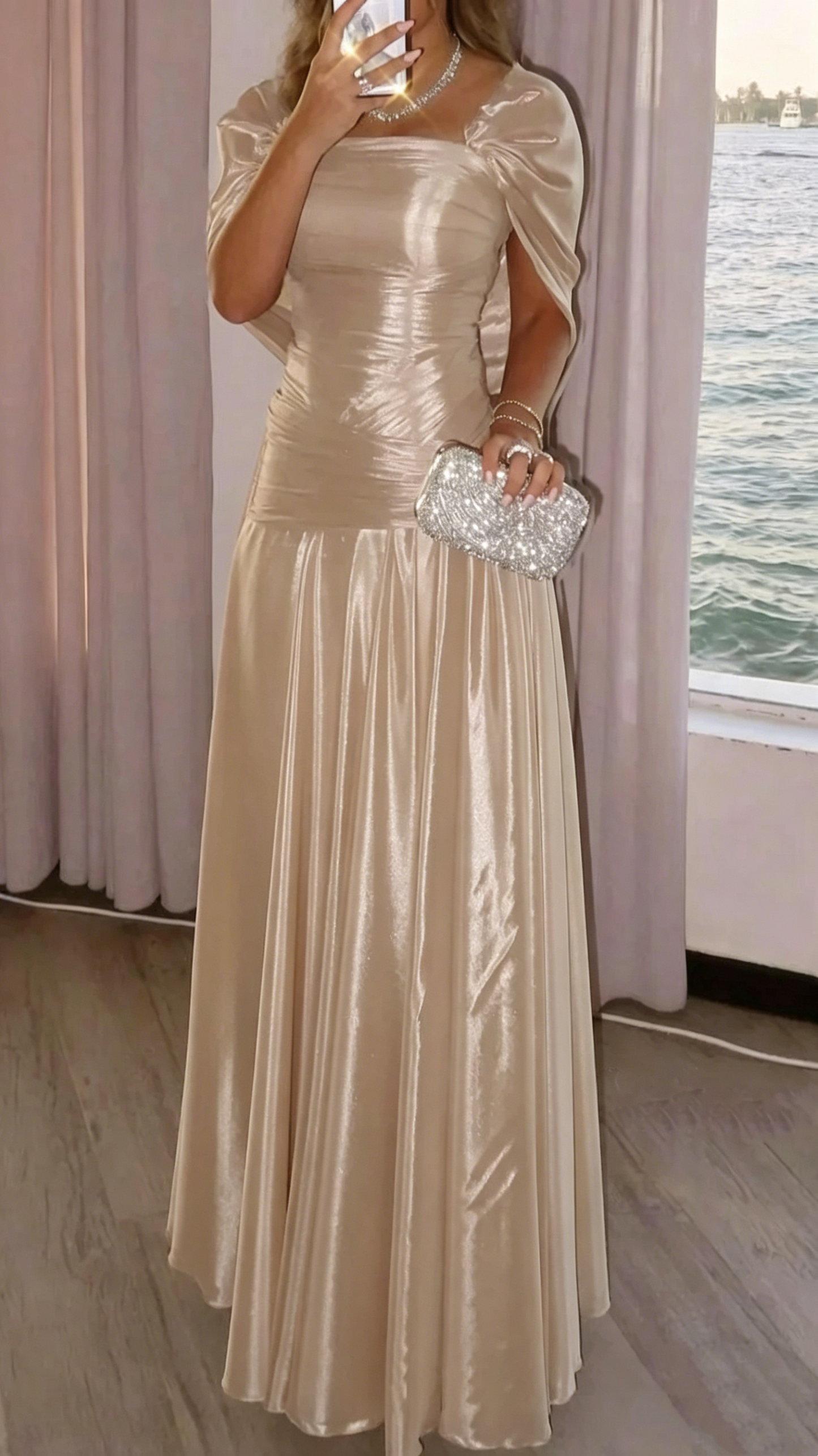 A Line Pink Organza Prom Dress Formal Wedding Guest Dress  J9960