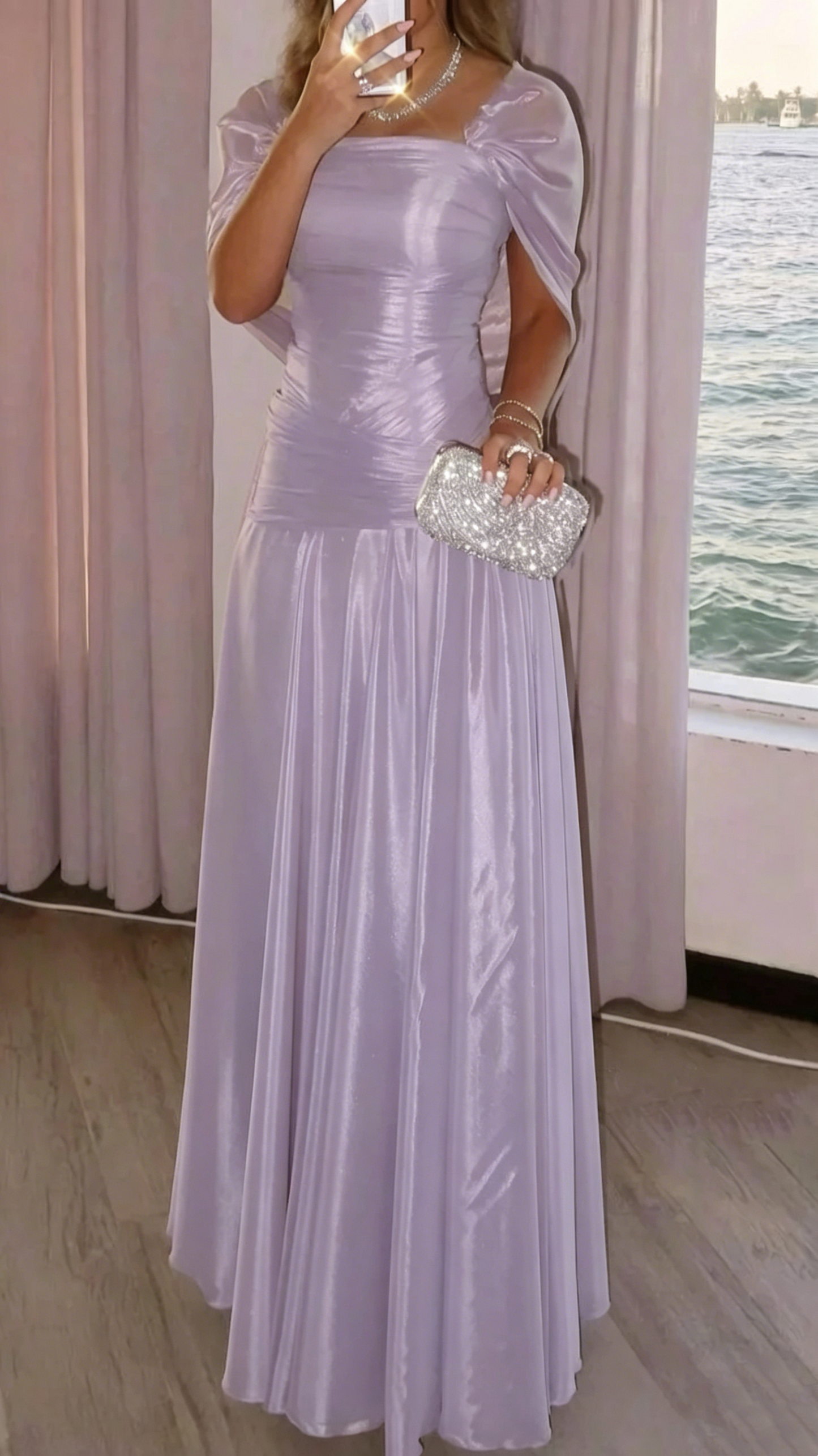 A Line Pink Organza Prom Dress Formal Wedding Guest Dress  J9960