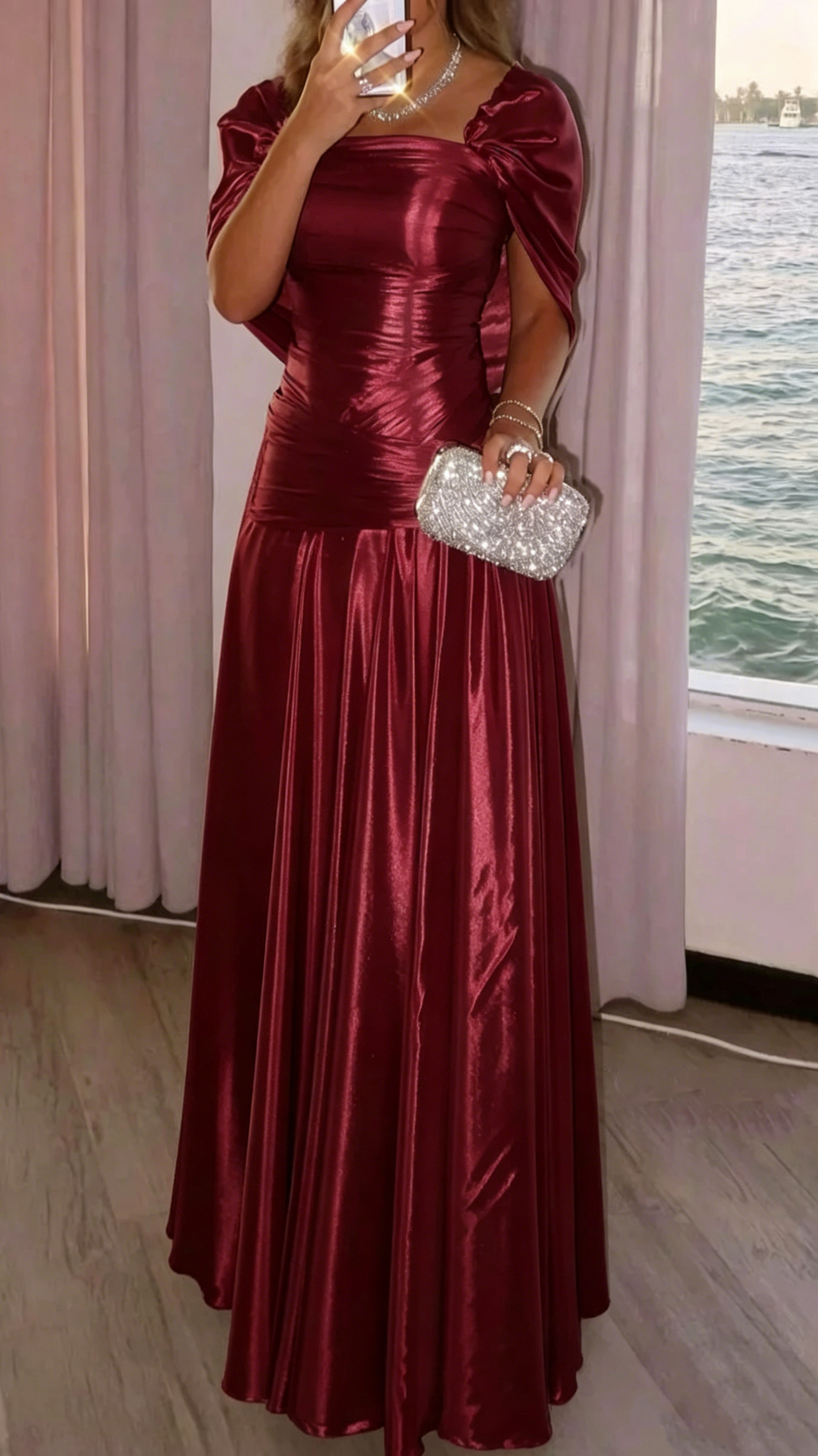 A Line Pink Organza Prom Dress Formal Wedding Guest Dress  J9960