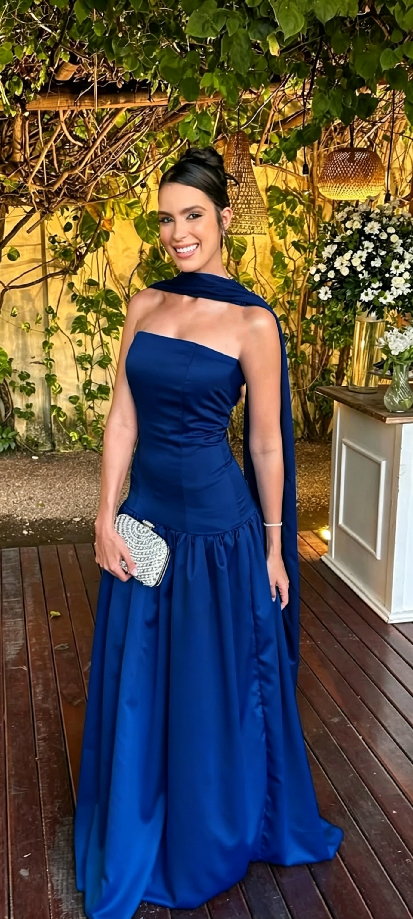 Robe de bal bustier violette en satin avec appliques, robe de soirée formelle J9413