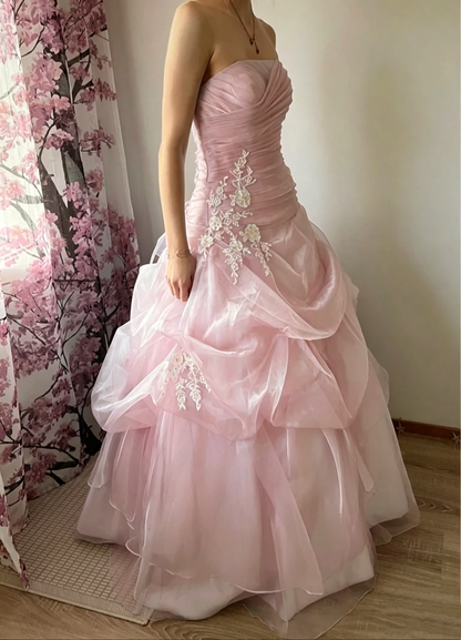 Trägerloses silbernes Vintage-Abendkleid, A-Linie, Geburtstagskleid J9370