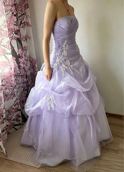 Trägerloses silbernes Vintage-Abendkleid, A-Linie, Geburtstagskleid J9370
