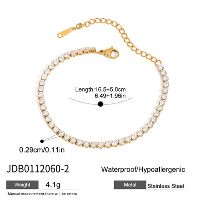 Bracelet en acier inoxydable doré avec strass G38