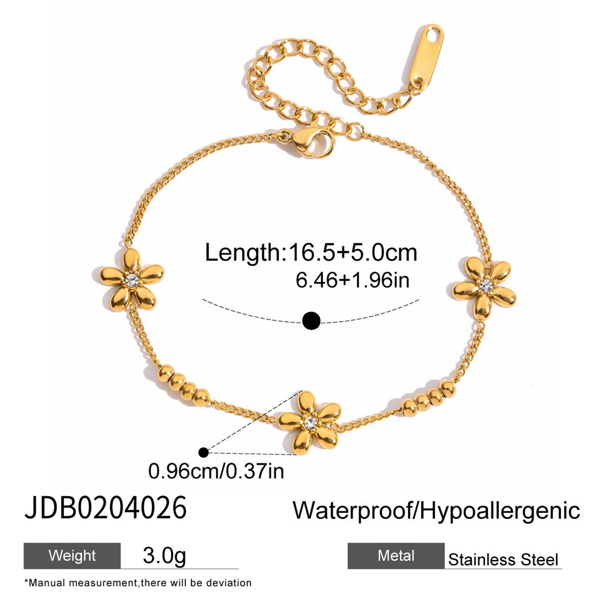 Bow Star Design Gold Stainless Steel Bracelet G33