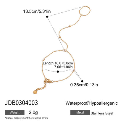 Bracelet en acier inoxydable doré avec strass G38