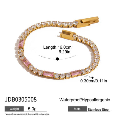 Bracelet étoile en acier inoxydable et strass G34