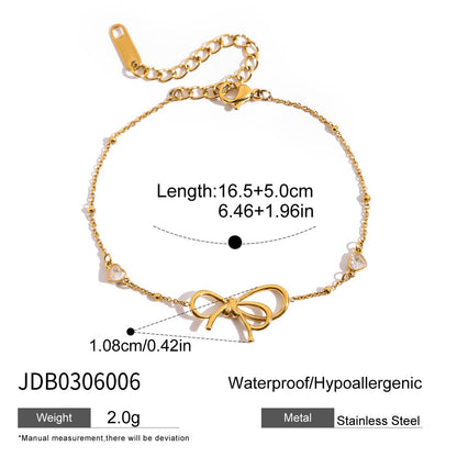 Bow Star Design Gold Stainless Steel Bracelet G33