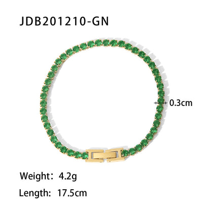 Zircon Bracelet Stainless Steel Rhinestone Simple Bracelet G36