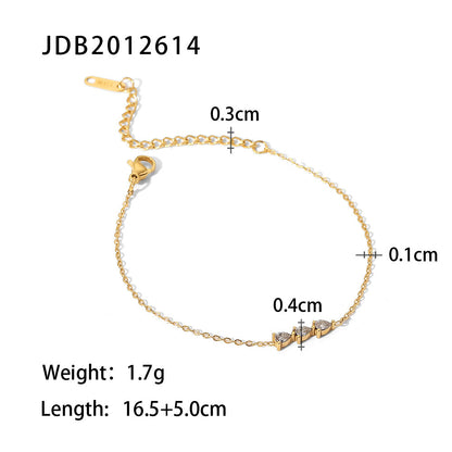 Zircon Bracelet Stainless Steel Rhinestone Simple Bracelet G36