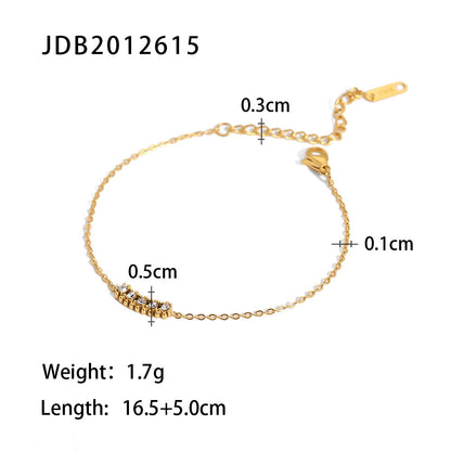 Zircon Bracelet Stainless Steel Rhinestone Simple Bracelet G36