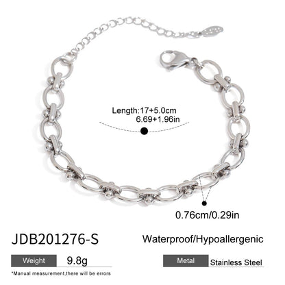 Bracelet en acier inoxydable doré avec strass G38