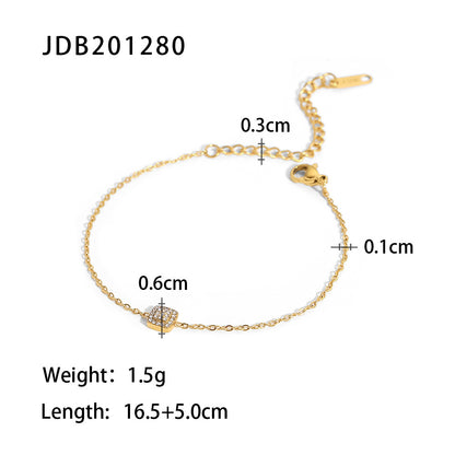 Zircon Bracelet Stainless Steel Rhinestone Simple Bracelet G36