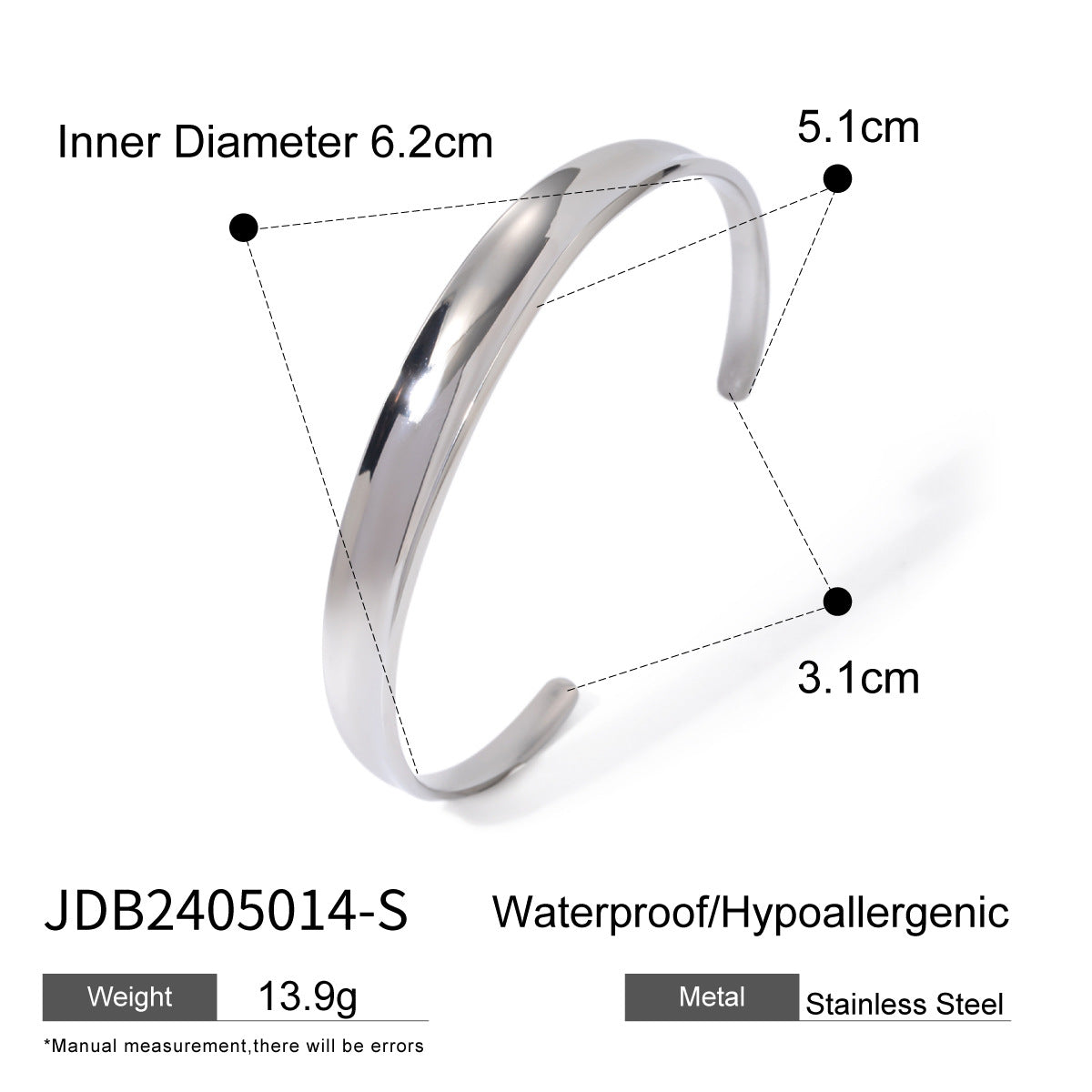 Stainless Steel Irregular Spherical Open Bracelet G32