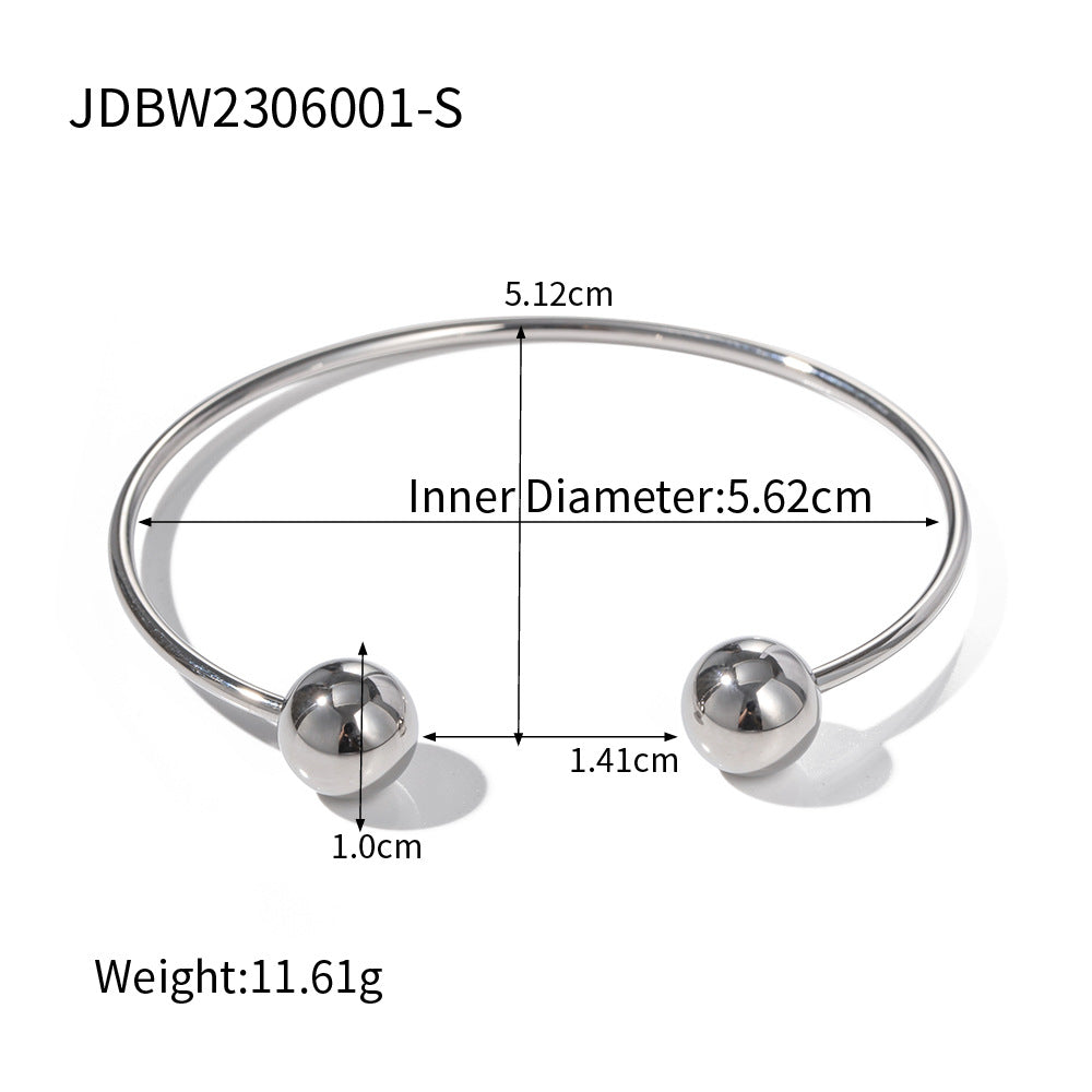 Stainless Steel Irregular Spherical Open Bracelet G32