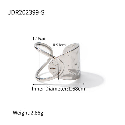 Bague simple ajustable en acier inoxydable doré G18