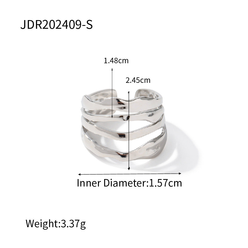 Bague simple ajustable en acier inoxydable doré G18