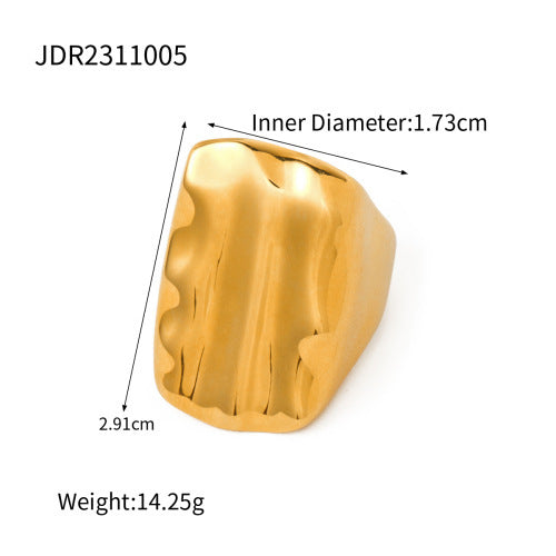 Bague irrégulière en acier inoxydable doré, bague réglable G20