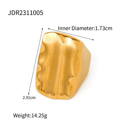 Bague irrégulière en acier inoxydable doré, bague réglable G20