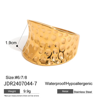 Bague irrégulière en acier inoxydable doré, bague réglable G20