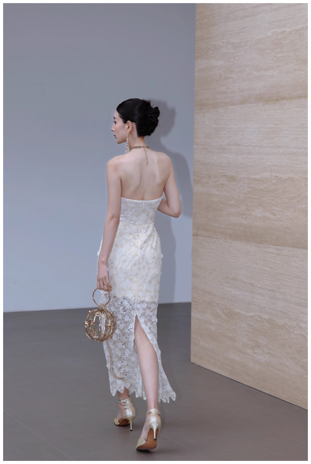 Sexy Pailletten Ballkleid Gold Elegantes Meerjungfrau Bodycon Kleid L81