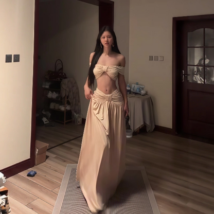 Women's Short Tops Chic Autumn Outfit 2pcs Set L84