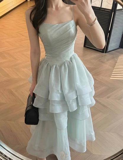 Layered Formal Prom Dress A Line Wedding Guest Dress  J12166