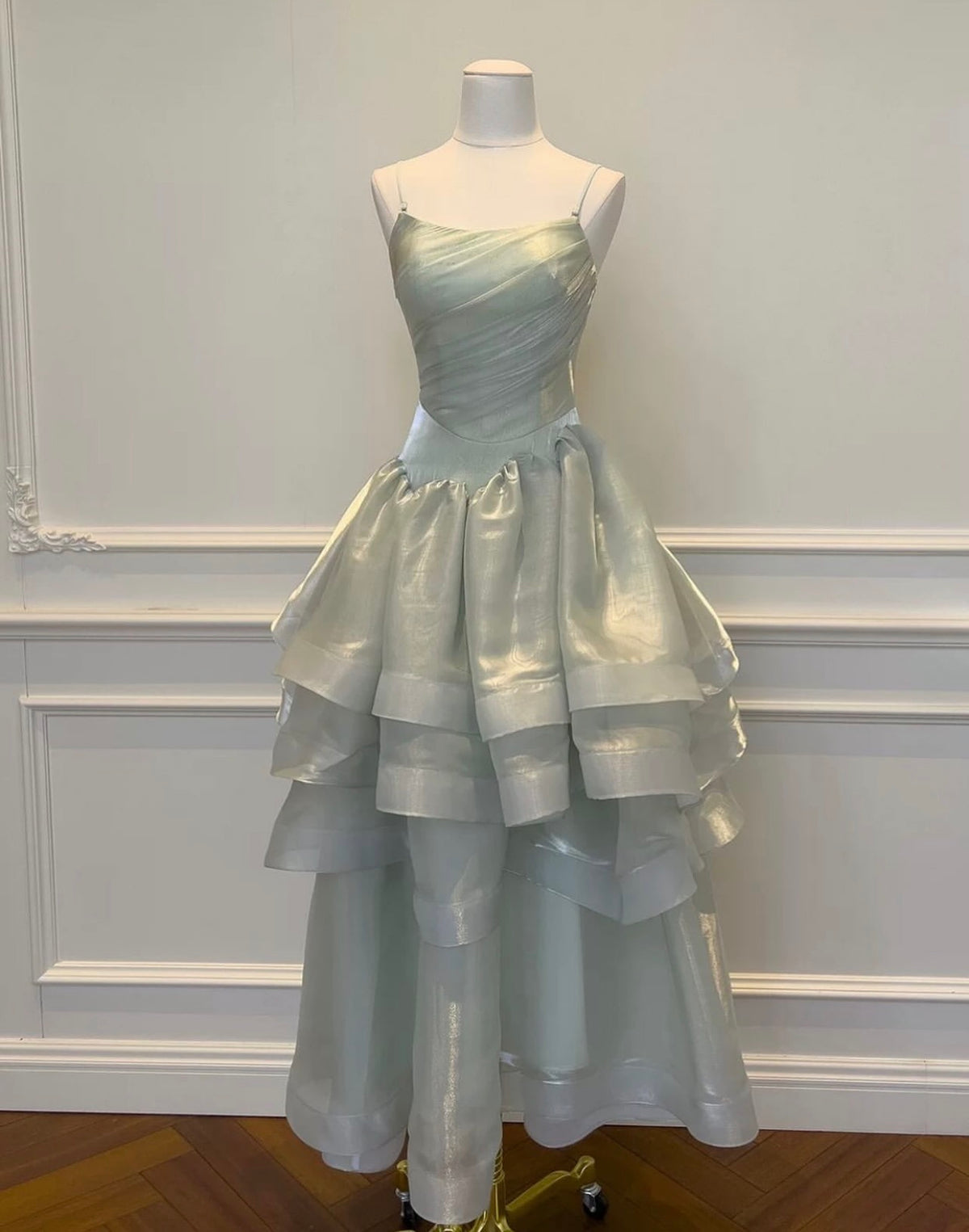 Layered Formal Prom Dress A Line Wedding Guest Dress  J12166