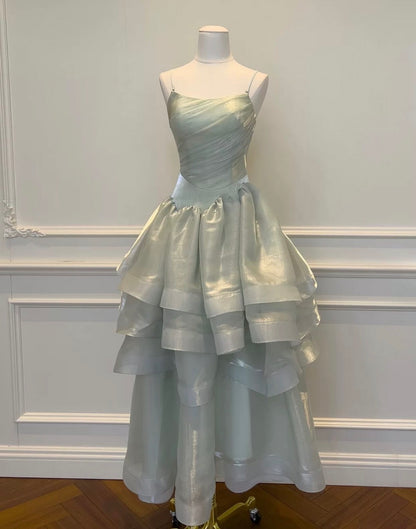 Layered Formal Prom Dress A Line Wedding Guest Dress  J12166