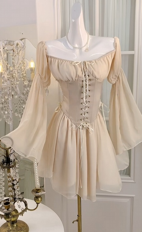 Long Sleeves A Line Chiffon Homecoming Dress Short Birthday Dress J10969