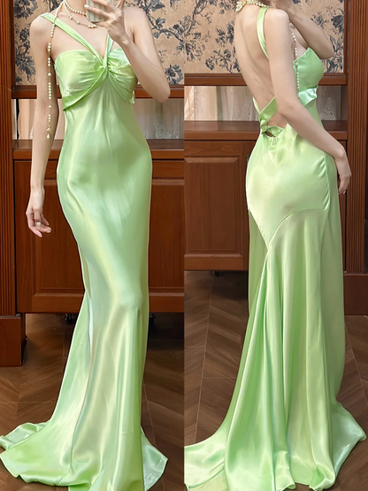 Robe de bal bustier violette en satin avec appliques, robe de soirée formelle J9413