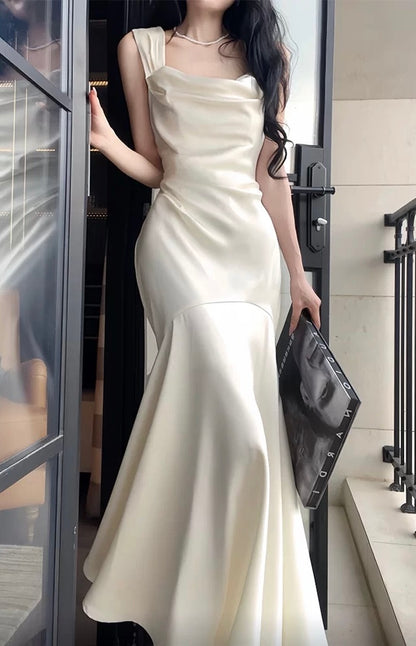 Meerjungfrau Elfenbein Langes Ballkleid Lange Ärmel Brautkleid J4802