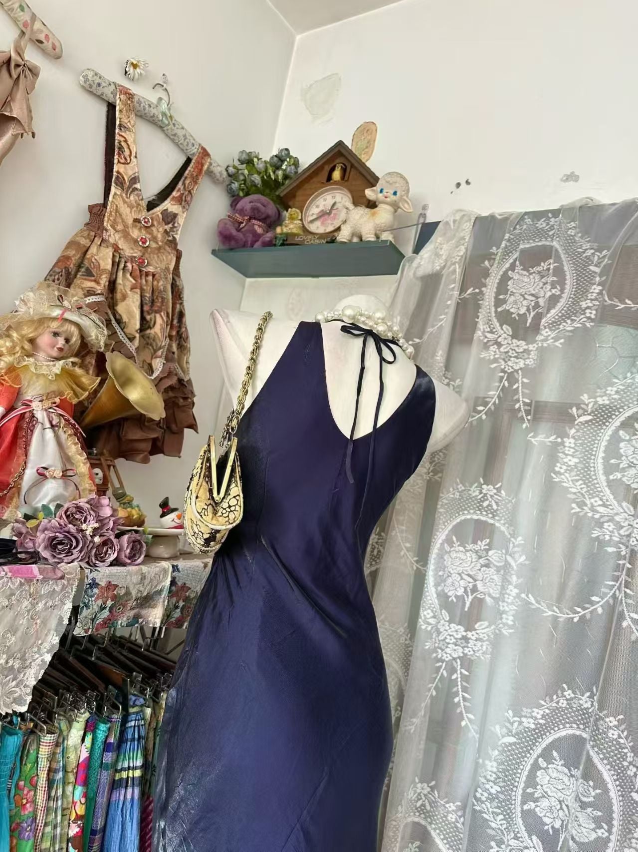 Mermaid Navy Blue Formal Evening Dress Birthday Dress  J11003