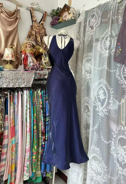 Mermaid Navy Blue Formal Evening Dress Birthday Dress  J11003