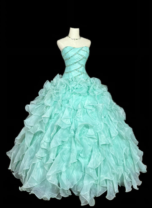 Mint Green Ball Gown Quinceanera Dress Ruffled Sweet 16 Birthday Dress  J10251