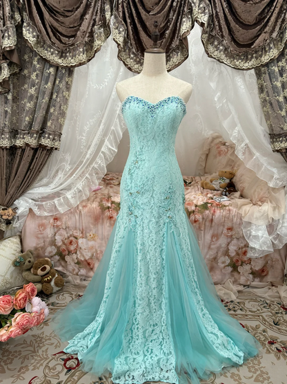 Robe de bal bustier violette en satin avec appliques, robe de soirée formelle J9413