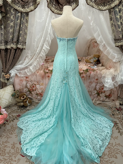 Robe de bal bustier violette en satin avec appliques, robe de soirée formelle J9413