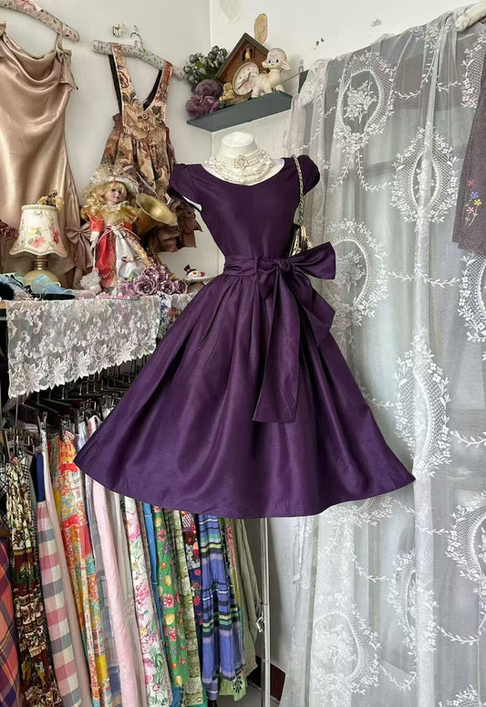 Modest Purple A Line Homecoming Dress Short Birthday Dress  J11014
