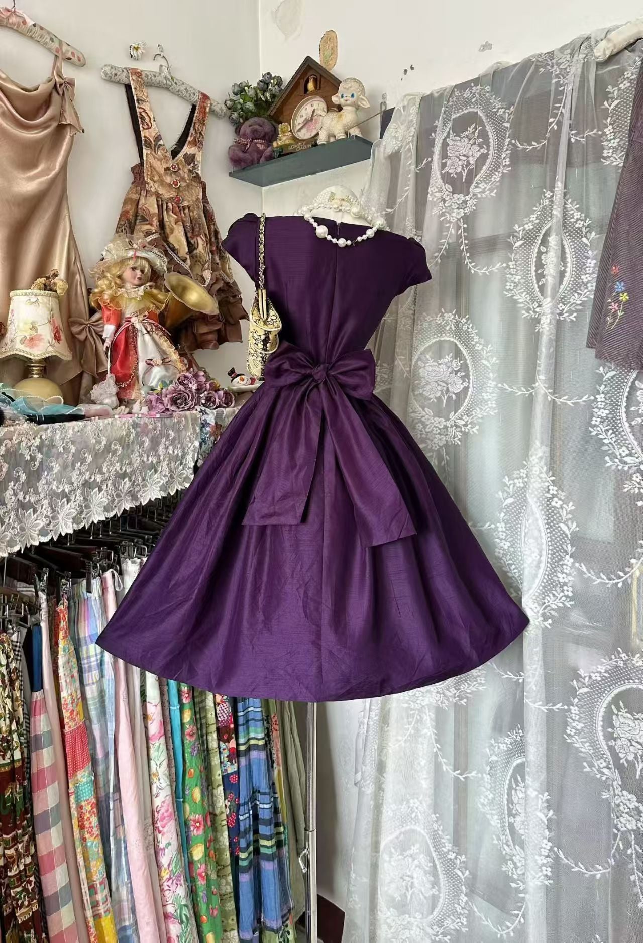 Modest Purple A Line Homecoming Dress Short Birthday Dress  J11014