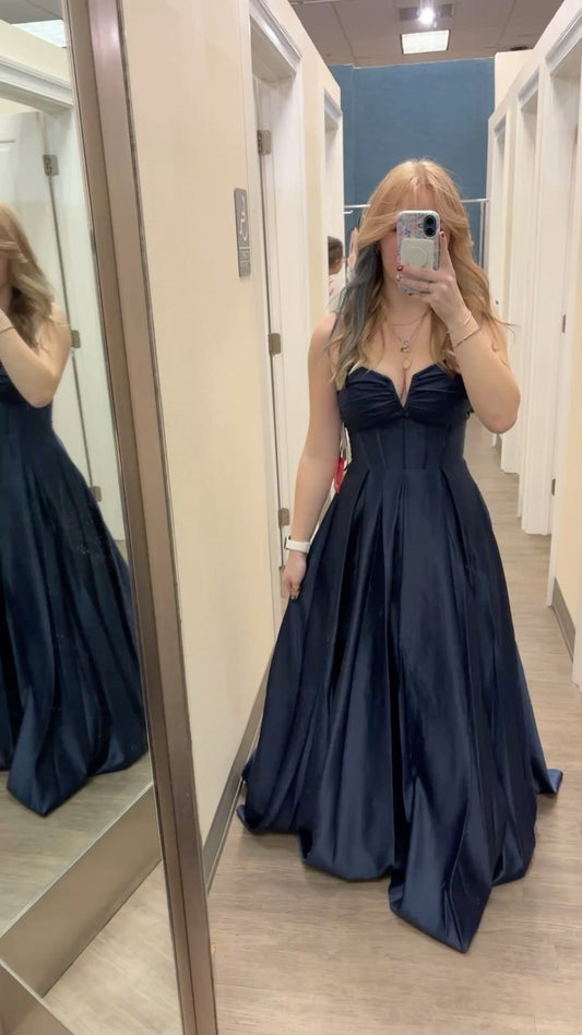 Trägerloses silbernes Vintage-Abendkleid, A-Linie, Geburtstagskleid J9370