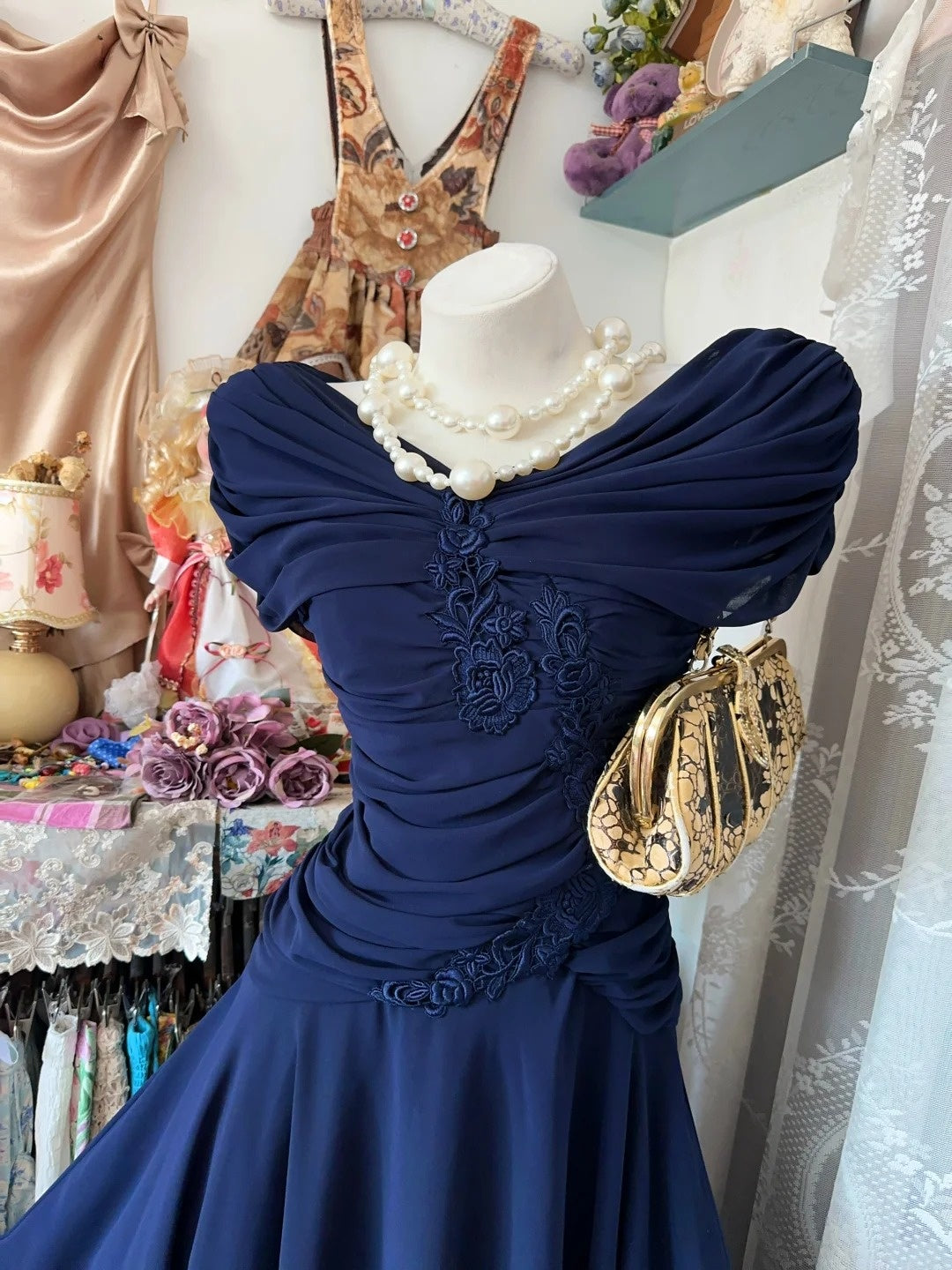 Trägerloses silbernes Vintage-Abendkleid, A-Linie, Geburtstagskleid J9370