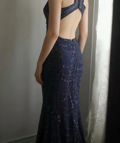 Trägerloses silbernes Vintage-Abendkleid, A-Linie, Geburtstagskleid J9370