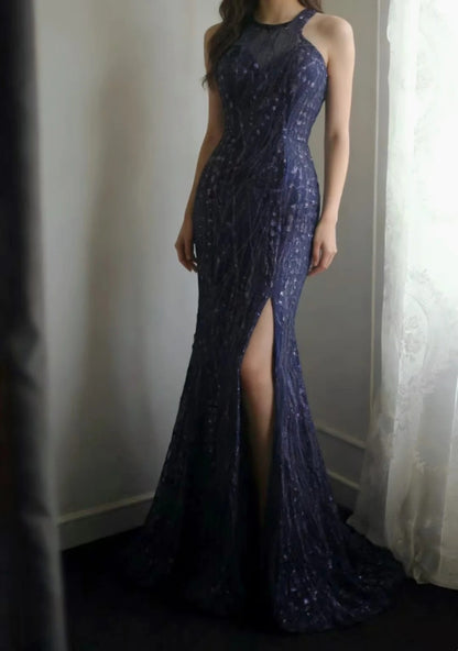 Trägerloses silbernes Vintage-Abendkleid, A-Linie, Geburtstagskleid J9370