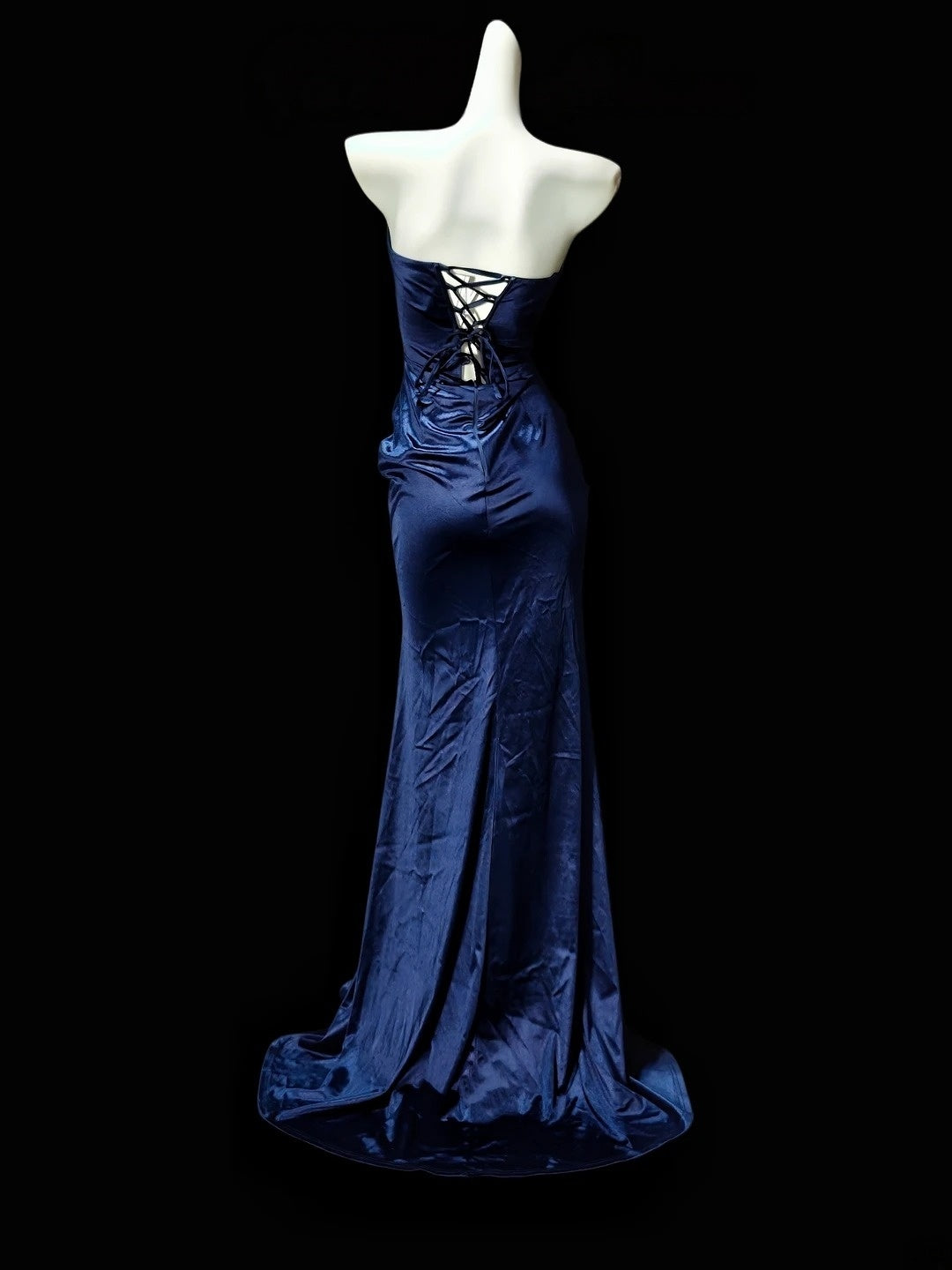 Trägerloses silbernes Vintage-Abendkleid, A-Linie, Geburtstagskleid J9370