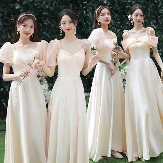 A Line Long Bridesmaid Dress Formal Evening Gown Party Dress 539