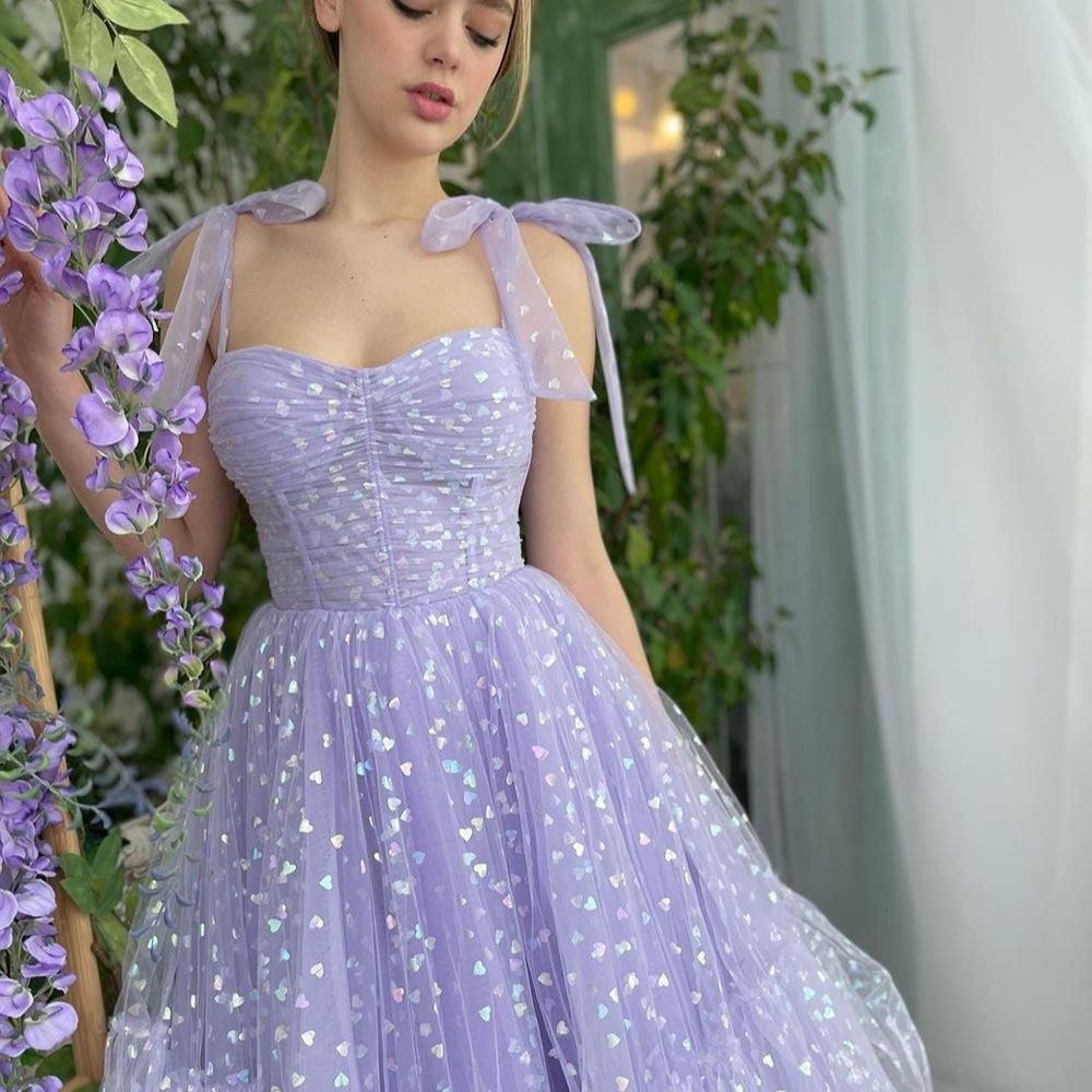 A Line Tulle Prom Dress Cute Homecoming Dress 2053