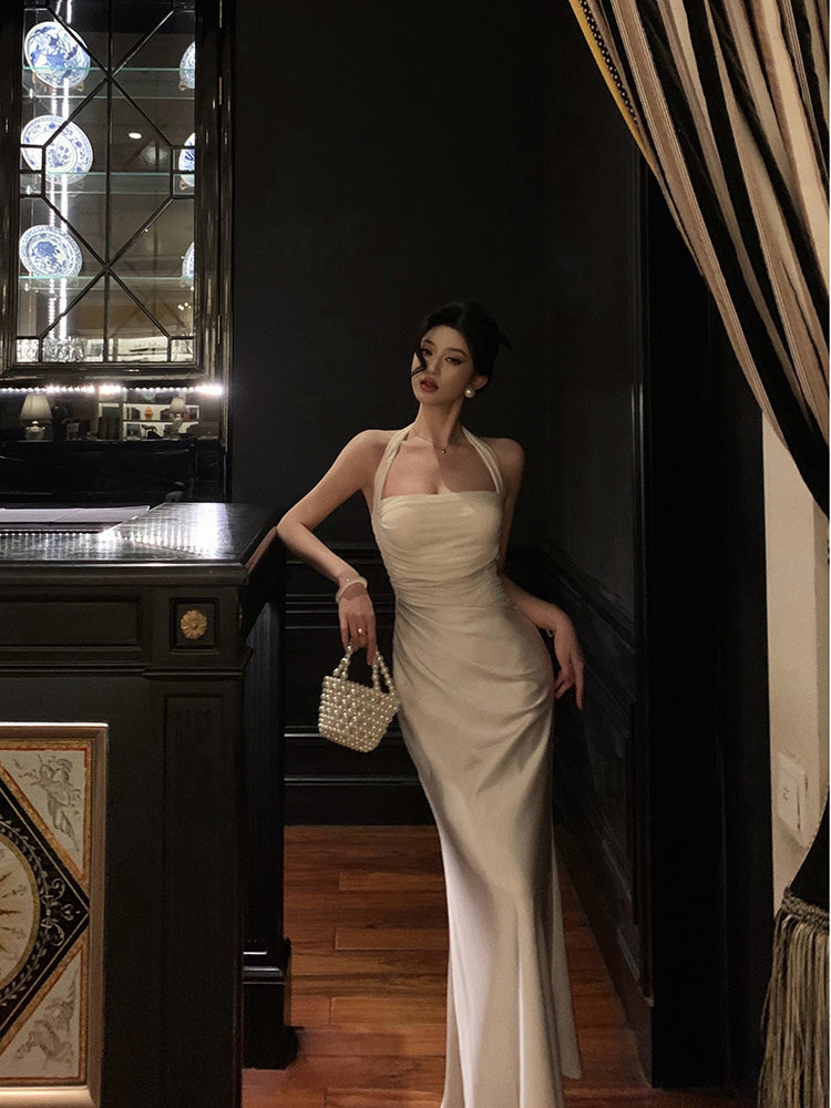 Sexy Sheath Tulle Satin Evening Dress Birthday Dress Summer Outfit L20